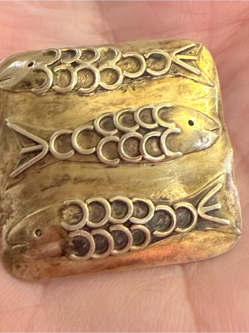 Vintage “Three Fishes” Gold colored earrings